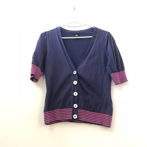 Purple half sleeved cardigan